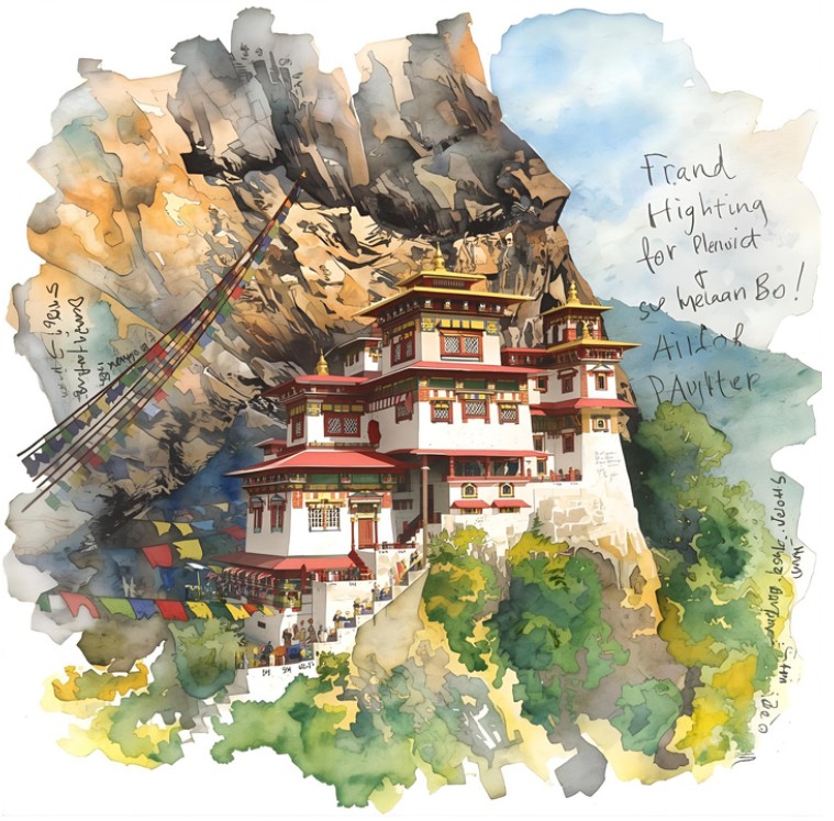 Travelers exploring Bhutan